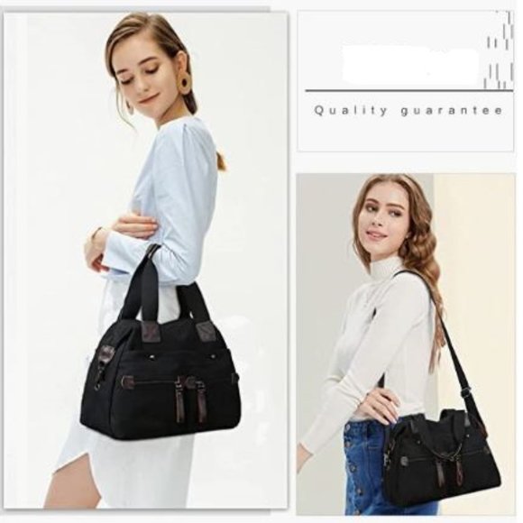 NEW Women Canvas Shoulder Handbag - Picture 11 of 11